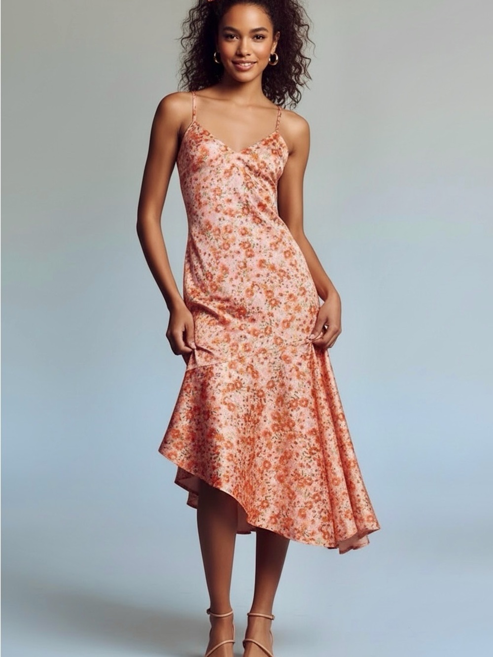 BHLDN Maria sleeveless satin midi dress